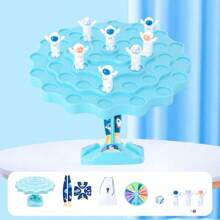 Juego interactivo de equilibrio de árbol en el espacio para dos jugadores. Juego de escritorio PK con componentes de color y estilo aleatorios. - Azul - Ver 3