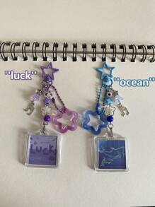 1 Miếng Xoăn Sóng Và Kết cườm Móc chìa khóa , Âm nhạc Người yêu Móc chìa khóa - Móc khóa 1 cái - Xem 4