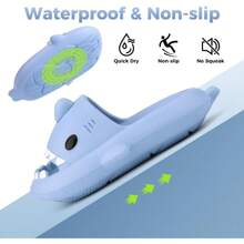 Boys Girl Cloud Shark Slides Non-Slip Novelty Open Toe Sandals Extremely Comfy Cushioned Thick Sole Cute Cartoon Shower Slippers Indoor & Outdoor - Baby Blue - View 9