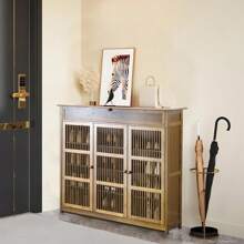 Scarpiera da ingresso in Bambù Scarpiere Chiusa Moderne Salvaspazio Portascarpe d'arredo con Cassetto Scarpiera 4 Livelli