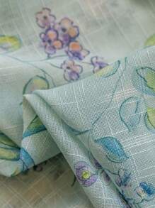 1入式新款草地＆花卉＆月亮＆梨花設計時尚＆簡約＆清新家居裝飾窗簾（適用於掛桿） - 彩色 - 查看 6