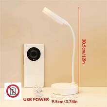 Led Bảo vệ mắt Đèn bàn Điện usb Cung cấp Có thể điều chỉnh Làm mờ Ba Bánh răng có thể chuyển đổi Giữa Trắng Ánh sáng Và Ấm áp Ánh sáng Nhỏ bé Đèn ngủ - trắng - Xem 7