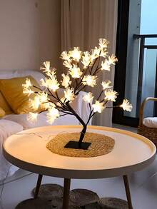 Luces LED De Flores Decorativas, Lámpara De Escritorio Para El Hogar, Fiesta, Boda, Navidad. - Blanco y Negro - Ver 6