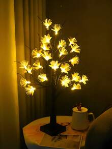 Luces LED De Flores Decorativas, Lámpara De Escritorio Para El Hogar, Fiesta, Boda, Navidad. - Blanco y Negro - Ver 2