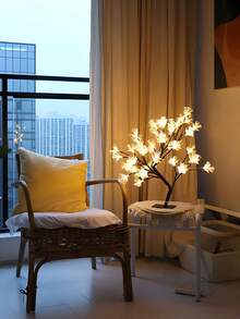 Luces LED De Flores Decorativas, Lámpara De Escritorio Para El Hogar, Fiesta, Boda, Navidad. - Blanco y Negro - Ver 5