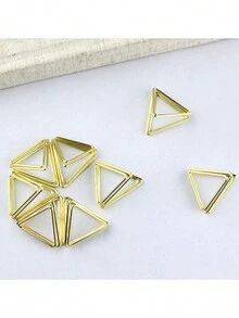 10入迷你金屬三角形桌卡座,適用於婚禮、紀念日、派對 - 照片、圖片、桌號 - 金色 - 查看 8