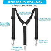 Correa de seguridad para mascotas con doble cabezal para el automóvil, arnés de asiento para perros, accesorios para perros para salir