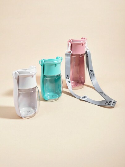 1pc 350ml/550ml Pet Portable Collapsible Water Bottle With Strap For Easy Carrying While Going Out Water Bottle Camping