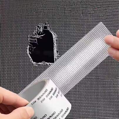 1 Roll Window Screen Repair Tape - Self-Adhesive Net Patch For Bug Hole Fix, Dorm Door Curtain Net Mending, Strong Sticky Window Screen Repair Tape, Window Screen Repair Patch, Hole Tear Insect/Noise Blocking Window Sill Seal Strip