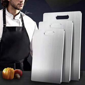 1 件雙面直立式切菜板防黴抗菌不銹鋼菜板面板商用廚房水果圖案板