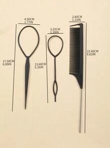 3 件套美发工具套装、发髻制作器、马尾梳、多功能发梳套装 - 适合松散辫子、发夹的发型梳、发型梳 - 轻盈、舒适、强韧、温和地呵护头发和头皮 - 适合女性和发型师编织和造型 - 彩色 - 查看 2