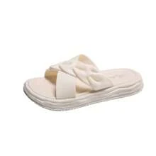 Sandalia Cruzada De Moda Para Dama Antideslizante Cómodo  Para Salir De Fiesta A Playa, Perfecta Para Épocas De Calor, Sandalias Primaverales Para Mujer - Blanco - Ver 2