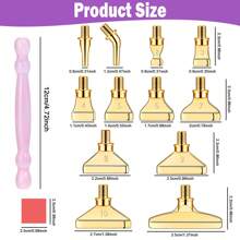 12 件金色/银色/彩色玫瑰金钻石钻头 + 1/3 件闪亮葫芦笔形塑料笔 + 6 件红胶 + 1 件塑料盒钻石画工具套件，螺纹 - 12pcs金色鑽頭 - 查看 3