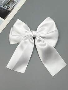 1pc Solid Color Ribbon Bow Hair Clip, Sweet Style Satin Bow Hair Clip, Nape Hair Clip, Ponytail Clip, Top Clip, Alligator Clip Headpiece, Seasonal Limited Edition, Valentine's Day Couple Gift Hair Accessory Claw Clip, Hair Accessories For Women, Hairpin - Single - View 20