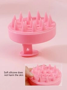 2 Pieces Shampoo Brush Set Scalp Massage Brush Soft Brush Long Handle Shampoo Comb Wet And Dry Massage Brush Set, Silicone Scratch Scalp Cleaning Brush Shampoo Massage Styling Comb. - Pink - View 3