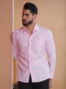 Men Shirts - 淺粉色 - 查看 2