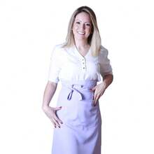 Avental Curto com Bolso Tecido Gabardine