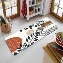 1 pieza Tapete de entrada antideslizante, resistente al desgaste y fácil de limpiar con impresión de hojas de árbol, adecuado para la sala de estar, dormitorio, cocina y otras áreas, decoración del hogar