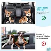 Correa de seguridad para mascotas con doble cabezal para el automóvil, arnés de asiento para perros, accesorios para perros para salir