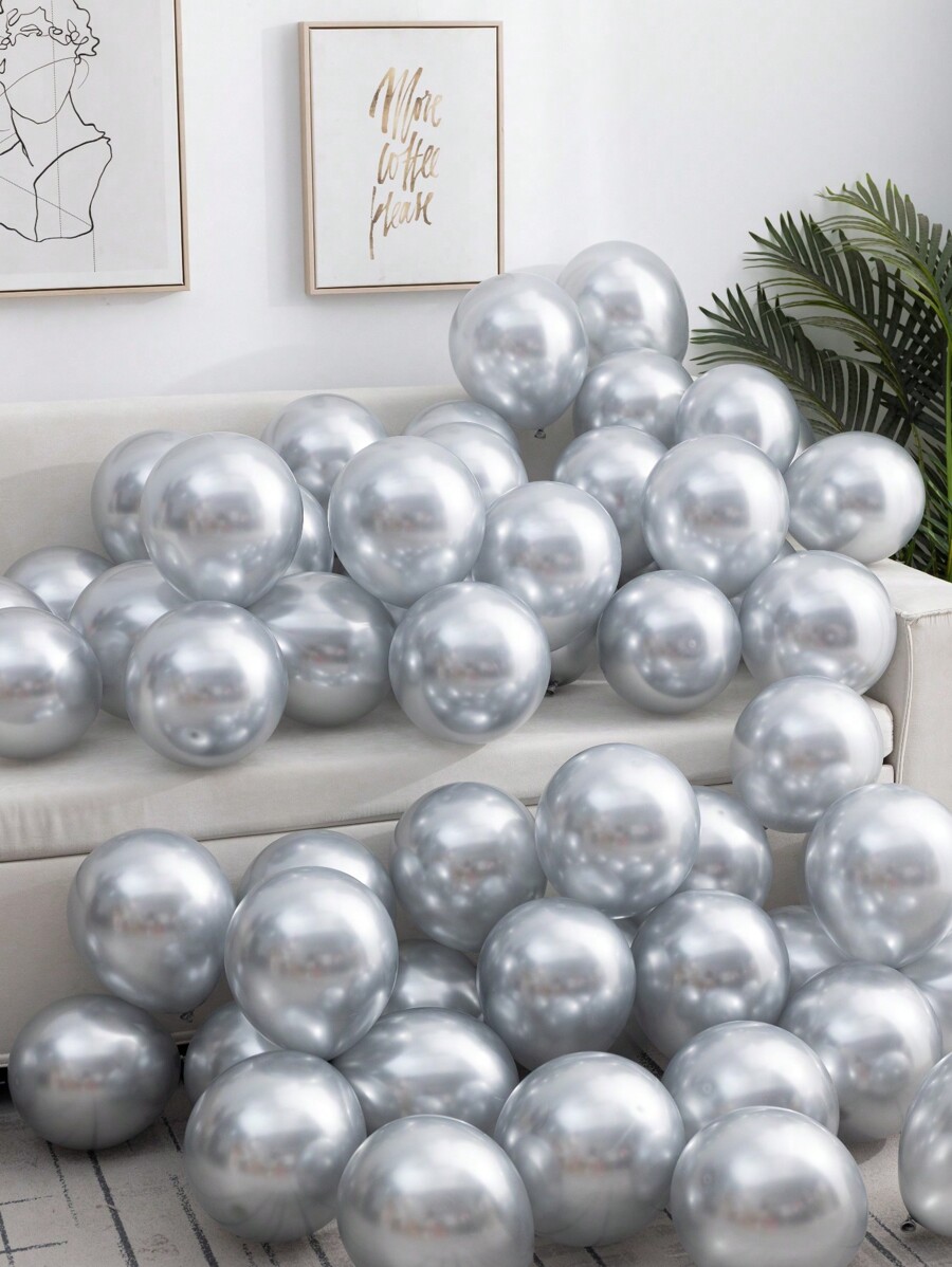 30/50/100pcs,5inch Metallic Silver Balloons, Silver Balloons For