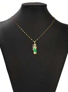 1 Pièce Pendentif De La En Cuivre Avec Chaîne De Lèvre En Acier, Cadeau De Bijoux