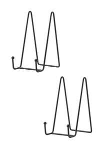 2 包 6 英寸盘子支架，用于展示图片，金属框架支架，用于书籍、照片和盘子，桌面艺术，装饰盘