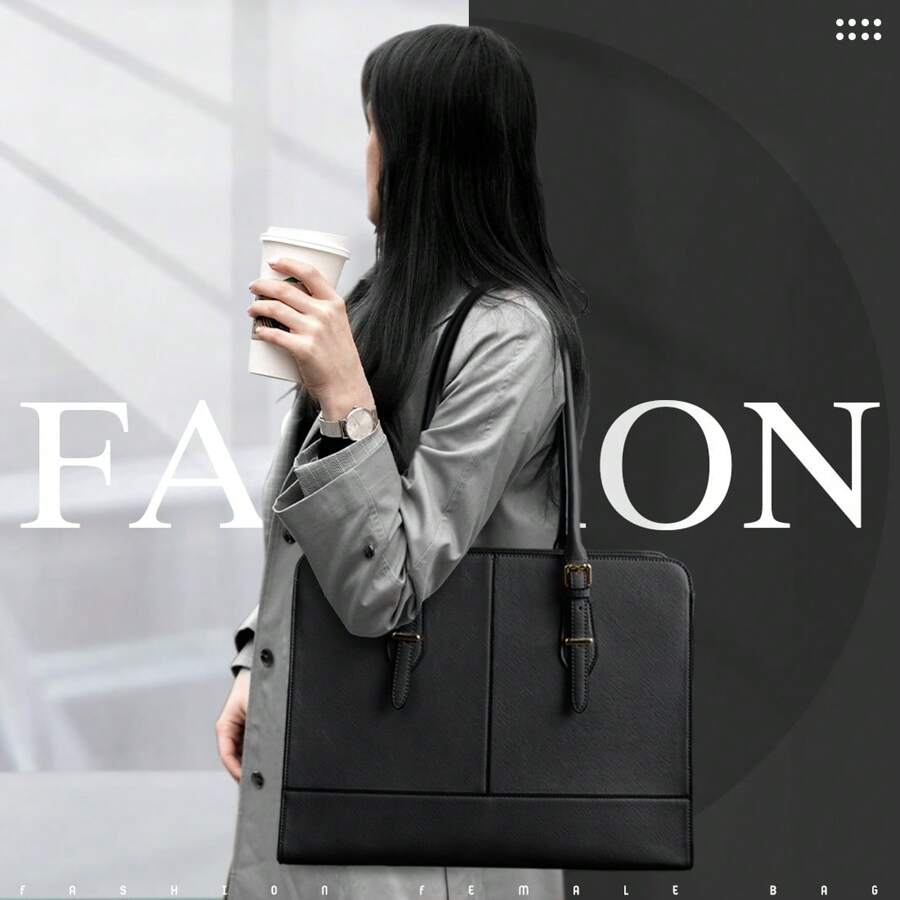 Women Leather Laptop Bag Tote Bag 15.6 Inch Laptop Computer Bag