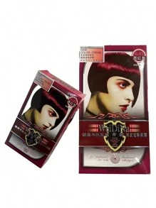 Tinte para el cabello color vino tinto 50ml*2  Natural Tinte Cabello  Sin Amoníaco Sin Parabenos Cubre Canas  Crema Tinte permanente para el cabello, tabla de colores mágica de 5 minutos - vino tinto - Ver 1