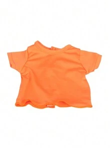 1pc Doll Clothing Set For 18-Inch American Doll, Doll Top With Multi-Colored Solid T-Shirts. Classic White Short Sleeve Top, Great For Summer Vacation. Perfect Birthday/Holiday/Toy Gift For Boys And Girls