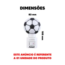 Luz Noturna Led Infantil Bola Futebol Bivolt 1W 3000K Branco Quente - Branco - Visão 8