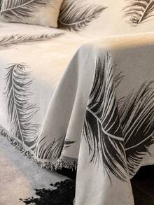 1入組現代陳ille現代防滑沙發毛巾,全覆蓋四季沙發套,適用於沙發桌布、野餐墊、臥室、客廳、辦公室和戶外活動 - 黑色 - 查看 9