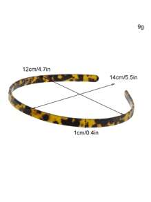 1件豹纹醋酸纤维发带，复古时尚长方形发箍，洗脸发圈，情人节发饰，发箍，发圈发箍，动物纹头饰 - 彩色 - 查看 6