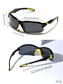 POLASUP 1pc Polarized Semi-Rimless Men's Outdoor Cycling Sports Glasses With Silicone Foot Cover, Soft Nose Pad, Windproof, Suitable For Sports And Travel Beach Accessories Glasses Shades Easy Comfort Casual Outfits Outdoor Cycling Glasses For Summer Beach Vacation,Outdoor,Travel