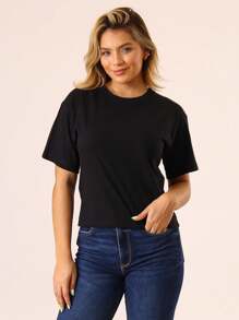 Women T-Shirts - Black and White - View 6