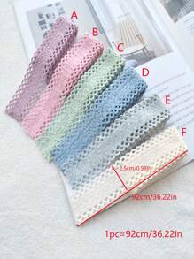 1 Yard Lace Edge Polyester Ribbon For Diy Hair Clip, Hairband, Headband, Etc