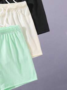 3 pièces le set: T-shirt à manches courtes avec imprimé lettres pour jeune garçon et short