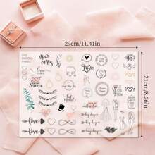 4 Hojas (230 Piezas) Pegatinas De Planificación De Bodas Para Compromiso Y Planificación De Bodas