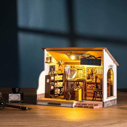 Robotime Rolife  DIY Miniature House Kit With Furnitures Tiny House Making Kit With LED Light Creative Gifts For Teens Adults Home Decor