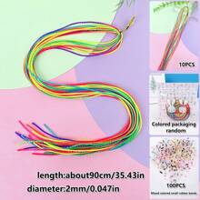 [ 110 件套 ] 10 件儿童编织彩色绳、女孩编织头带、辫子头带、节日表演彩色头带、100 个小橡皮筋 - 彩色 - 查看 16