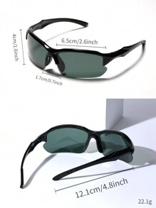 POLASUP 1pc Polarized Semi-Rimless Men's Outdoor Cycling Sports Glasses With Silicone Foot Cover, Soft Nose Pad, Windproof, Suitable For Sports And Travel Beach Accessories Glasses Shades Easy Comfort Casual Outfits Outdoor Cycling Glasses For Summer Beach Vacation,Outdoor,Travel