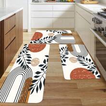 1 pieza Tapete de entrada antideslizante, resistente al desgaste y fácil de limpiar con impresión de hojas de árbol, adecuado para la sala de estar, dormitorio, cocina y otras áreas, decoración del hogar