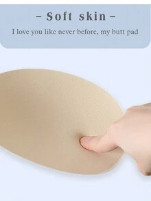 1pair Lady Silicone Buttock Pad & Latex Peach Hip Pads, Apricot Color, Separate Design - Apricot - View 10