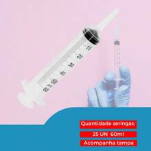 Seringa 60ml Bico Cateter Com Tampa - 25 Unidades Capacidade em volume 60 mL