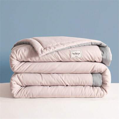 1 件纯色羽绒被，简约拉绒面料夏季被子，亲肤