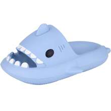 Boys Girl Cloud Shark Slides Non-Slip Novelty Open Toe Sandals Extremely Comfy Cushioned Thick Sole Cute Cartoon Shower Slippers Indoor & Outdoor - Baby Blue - View 3