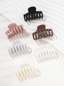 6个哑光迷你发爪夹，适合少量头发，可作发夹和发卡，适用于女士头饰、发卡、发夹、发夹、发卡、发爪夹，休闲秋冬发夹，适合女士度假装扮和夏季海滩造型 - 綻放雞蛋花 - 查看 3