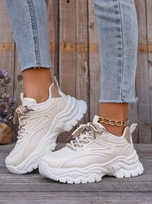 Women's Thick Sole Outdoor Sports Shoes, New Autumn Lightweight Thick Sole Height-Increasing Shoes, Suitable For Spring And Autumn Outdoor Sports Style