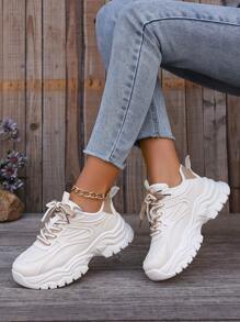 Women's Thick Sole Outdoor Sports Shoes, New Autumn Lightweight Thick Sole Height-Increasing Shoes, Suitable For Spring And Autumn Outdoor Sports Style