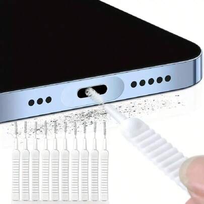 1 Uppsättningar Av 10 Mini Rengöringsborstar För Hål Och Elektronisk Rengöring Mjukt Borste Badrum Anti-tilltäppning Mikro Nylon Tvättning Borstar Telefon Hål Por Gap Toalett Hushållsstädning Verktyg För Duschhuvud Telefon Tangentbord PC Laptop