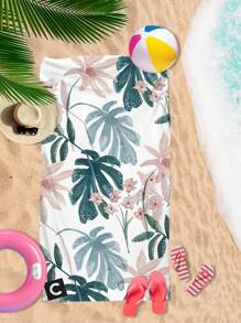 1 chiếc khăn tắm mềm in hình lá xanh nhiệt đới dùng khi bơi lội, cắm trại, nghỉ dưỡng, tập yoga, lặn biển và du lịch mùa hè, đồ trang trí phòng tắm ngày lễ cho kỳ nghỉ, đồ dùng thiết yếu cho bãi biển - Nhiều màu - Xem 2